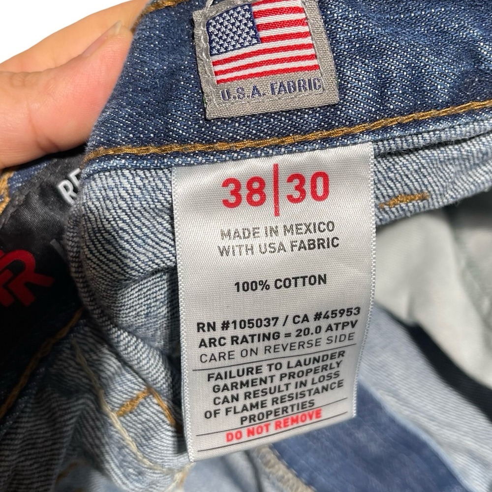 Ariat FR M4 Relaxed Boot Cut Jeans Mens 38x30 Blue Flame Resistant Work Denim - Picture 4 of 12